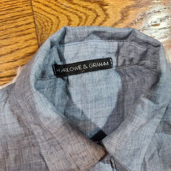 Harlowe & Graham Chambray Dolman Button Down - Picture 3 of 4